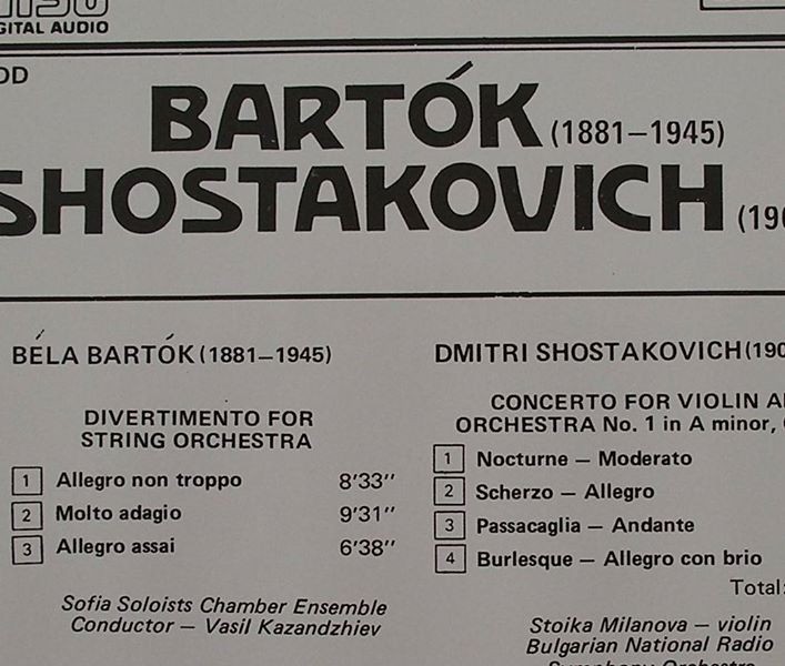 BARTOK / SHOSTAKOVICH