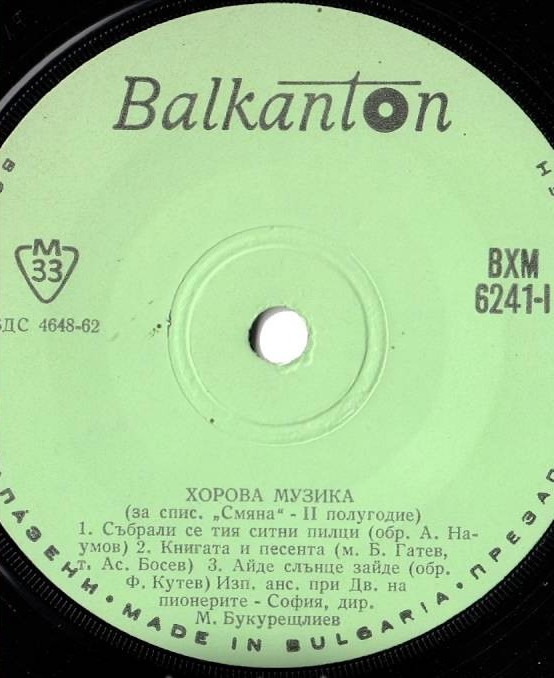 Хорова музика (за спис. "Смяна" '70 - 2 полугодие)