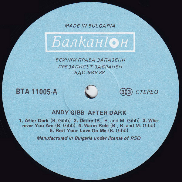 Andy Gibb. After Dark