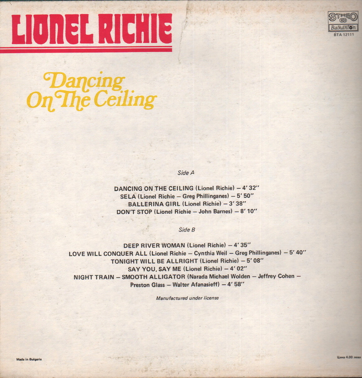 Lionel Richie – Dancing On The Ceiling