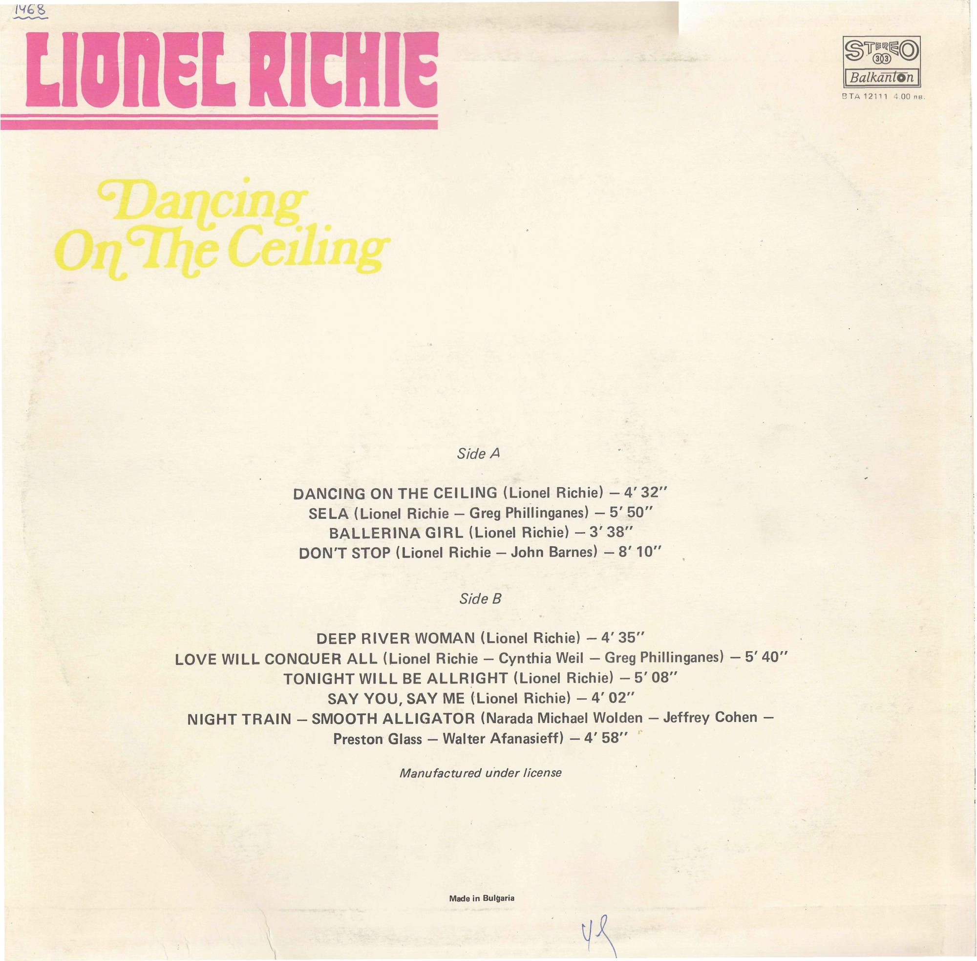 Lionel Richie – Dancing On The Ceiling