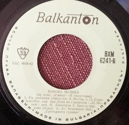 Хорова музика (за спис. "Смяна" '70 - 2 полугодие)