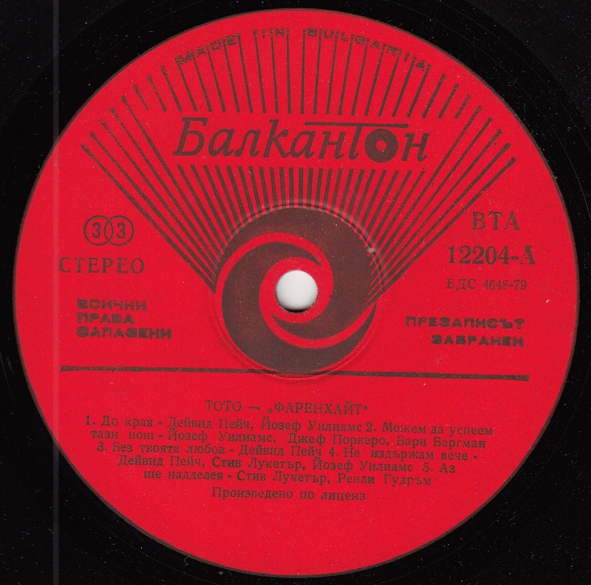 TOTO. Fahrenheit