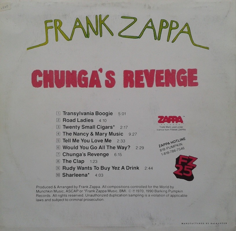 Frank Zappa. Chunga's Revenge