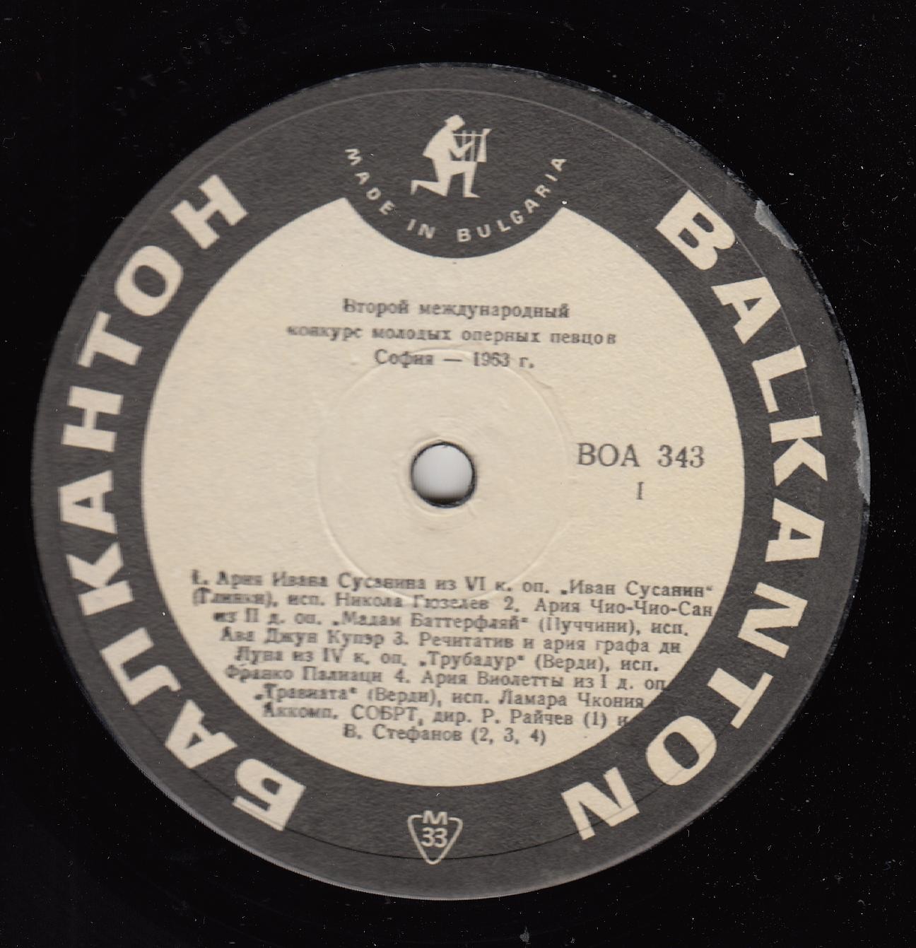 II международен конкурс за млади оперни певци, София, 1963