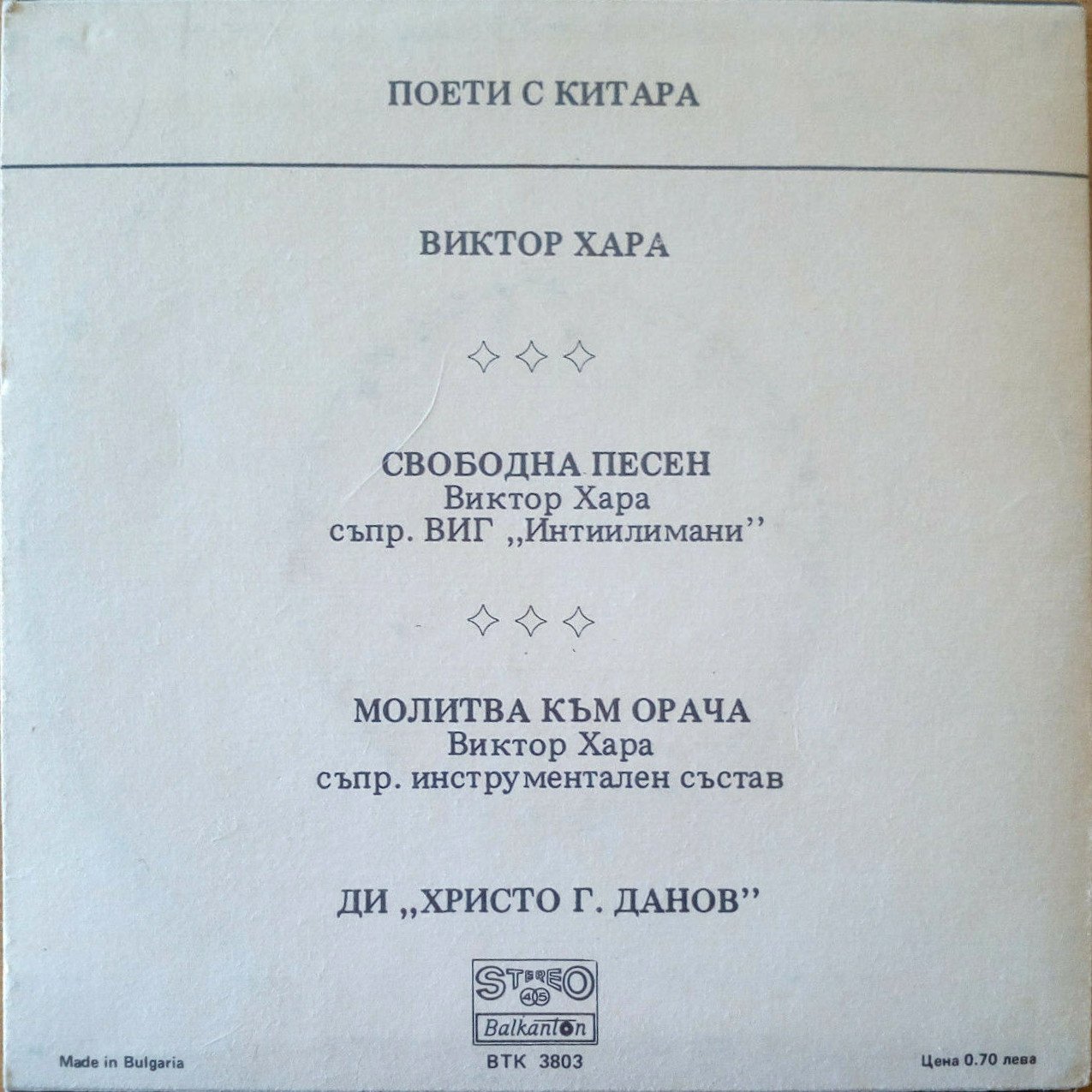 Поети с китара. Виктор ХАРА
