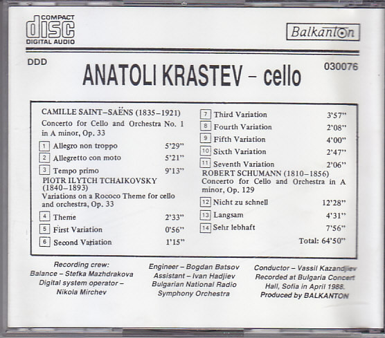 Anatoli KRASTEV- cello