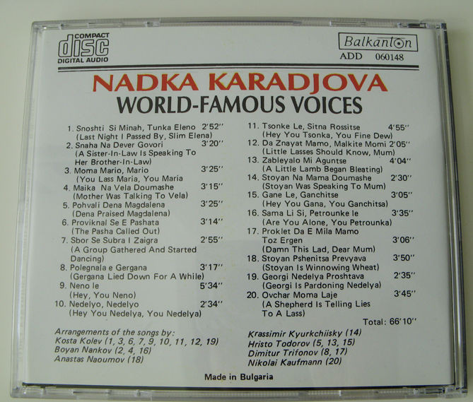 Nadka Karadjova. World famous voices