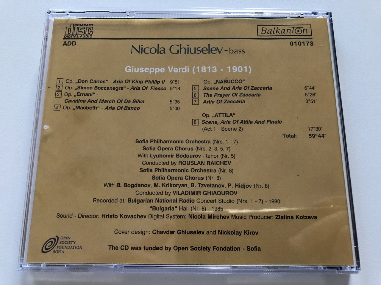 Nicola Ghiuselev. Arias by Guiseppe Verdi