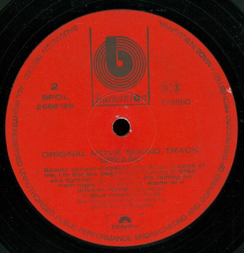 Original Movie Sound Track "Grease"