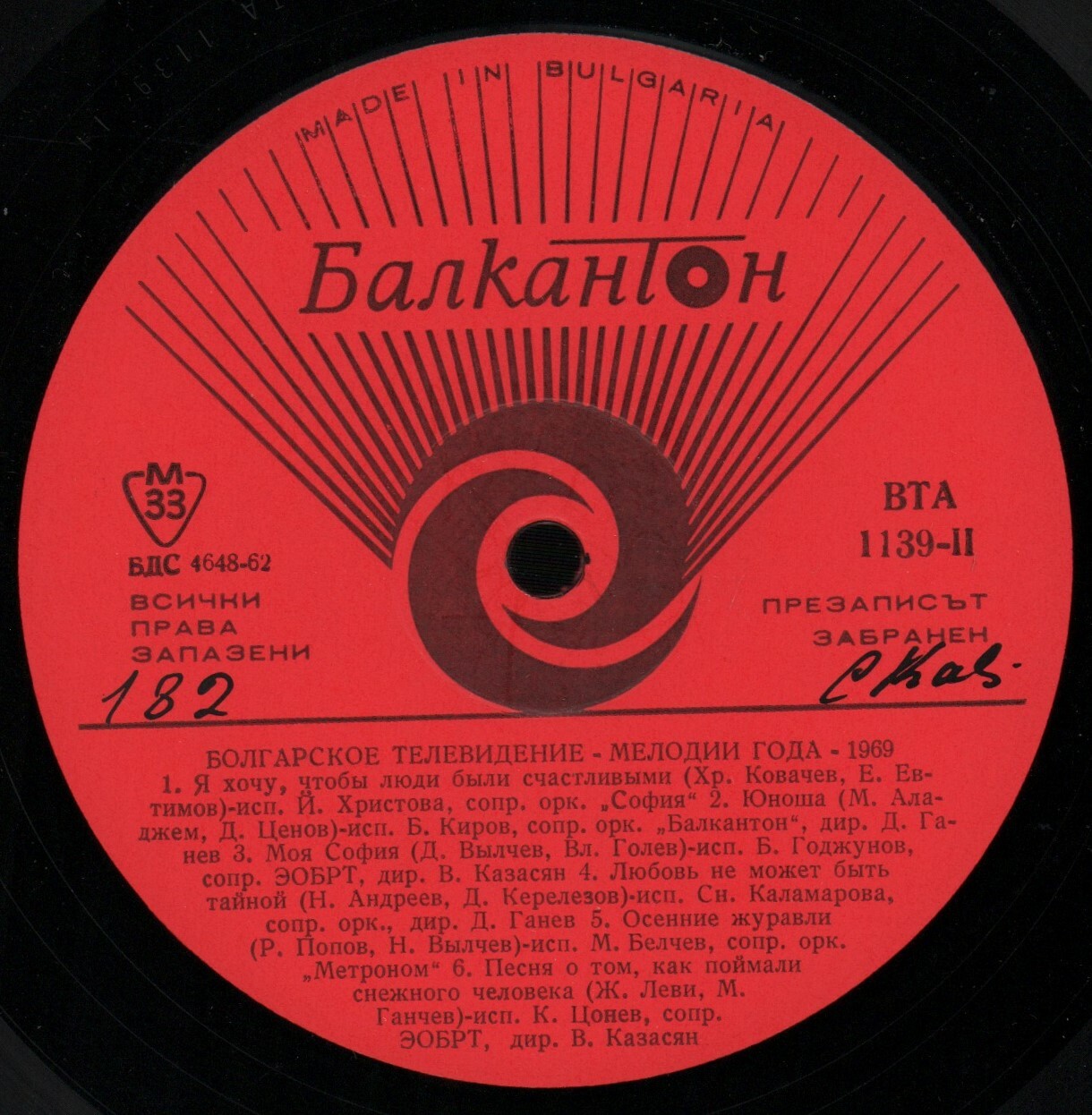 Българска телевизия. Мелодия на годината - 1969
