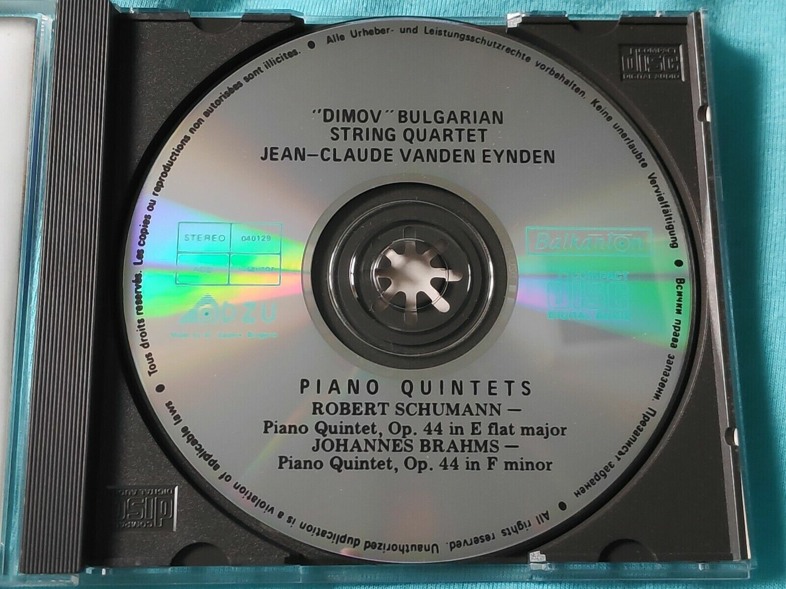 Dimov - Bulgarian String Quartet. Jean-Claude Vanden Eynden - piano. Piano Quintets