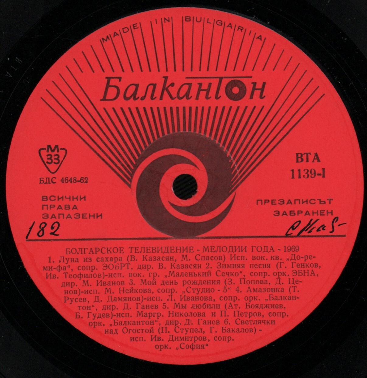 Българска телевизия. Мелодия на годината - 1969